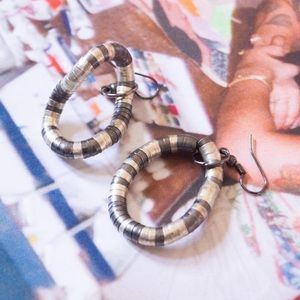 Multicolored Metal Kinetic Hoop Earrings - PLEASE COMMENT BEFORE BUYING